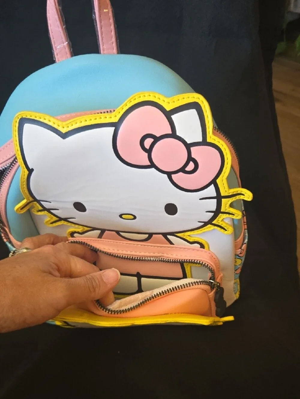 New Hello Kitty Loungefly Mini Backpack in Pink, Yellow & Blue